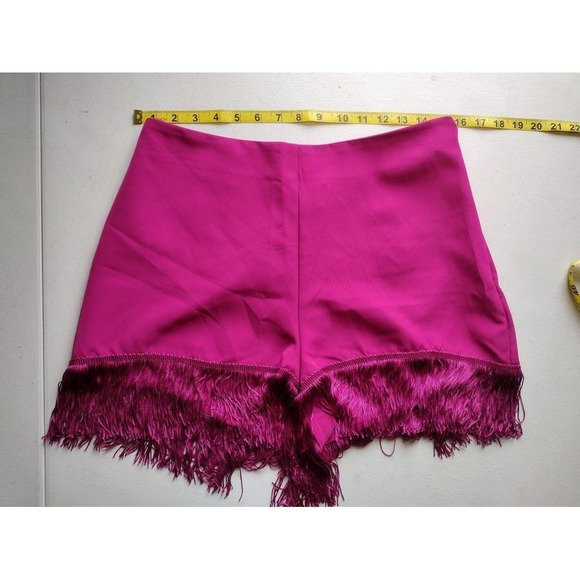 Sincerely Jules Shorts Women's L Magenta Pink Fringe Party High Waist - Picture 1 of 7